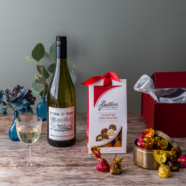 The White Wine & Chocolates Gift Box